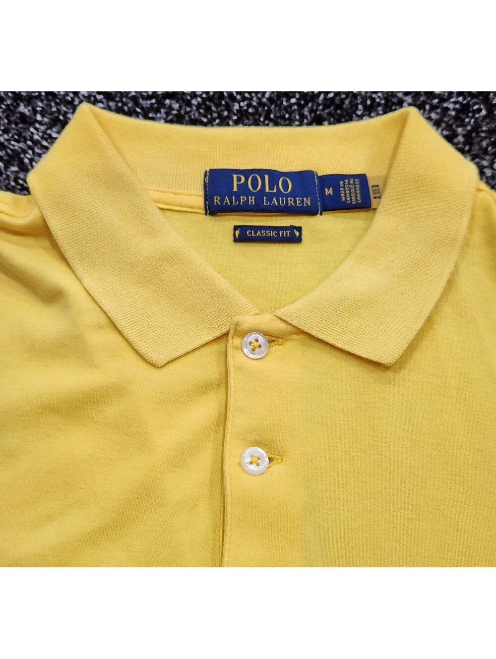 New Polo Ralph Lauren Mens Yellow Classic-Fit Short-Sleeve Polo Shirt Sz Medium